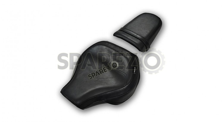 Fit For Royal Enfield Super Meteor 650 Touring Front and Rear Seat Black Color - SPAREZO